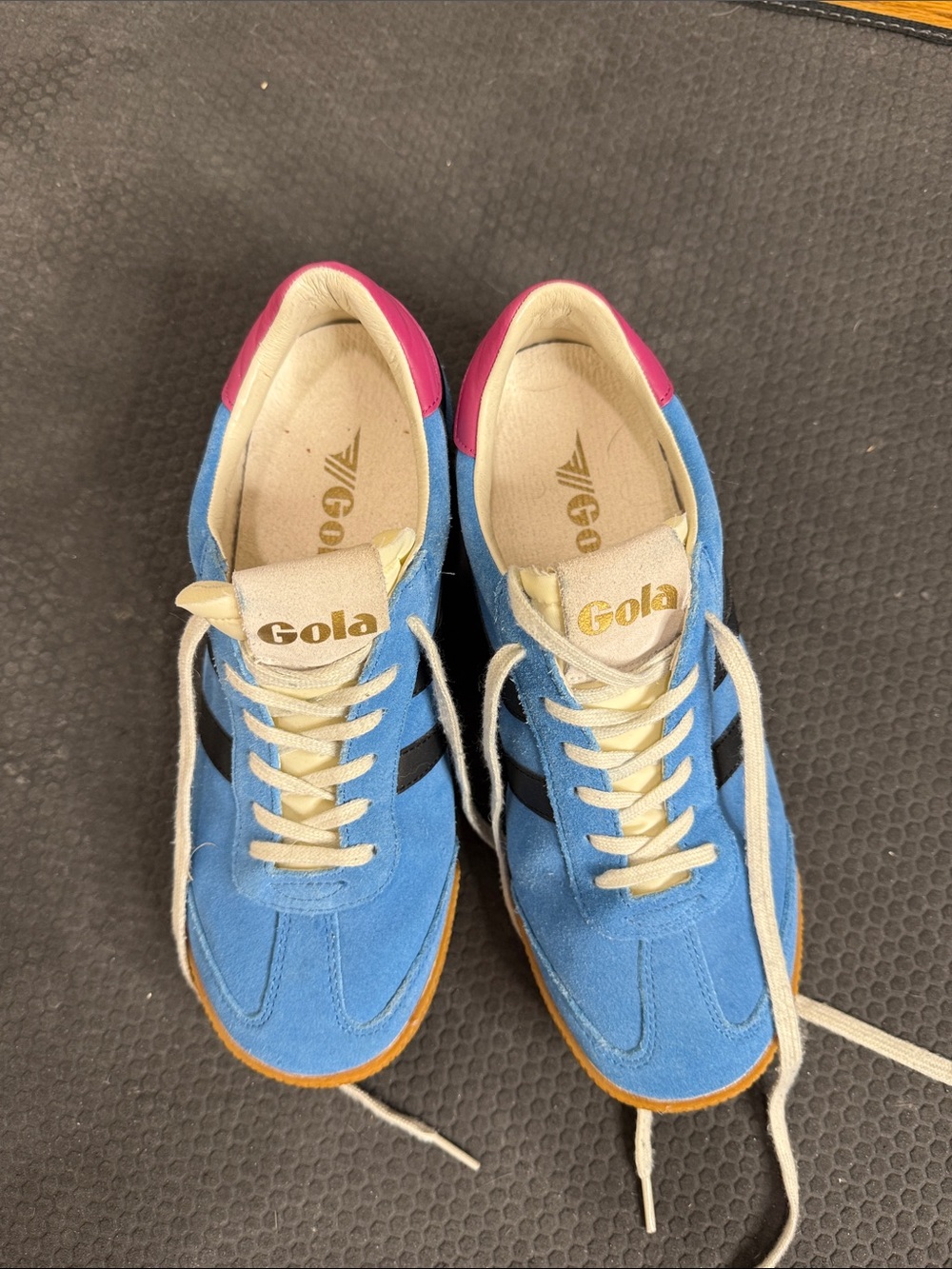 Gola women’s Blue Suede Elan Sneakers - Picture 2 of 7